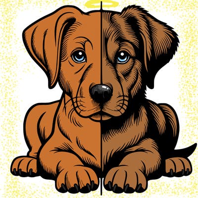 realistic dog split picture
