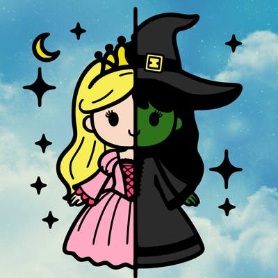 split princess and witch