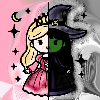 split princess and witch