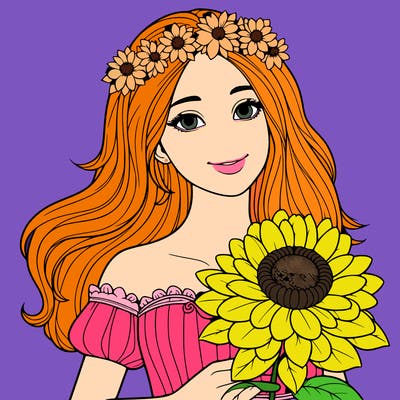 realistic flower princess