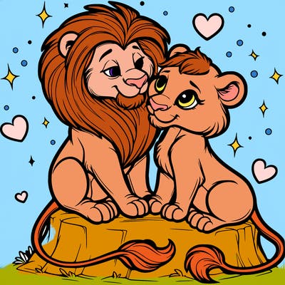 lion and lioness inlove