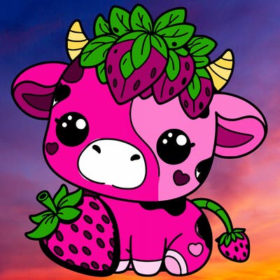 cute strawberry cow