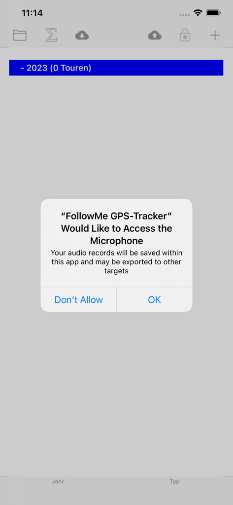 FollowMe - FollowMe GPS-Tracker app requesting microphone access for audio recordings