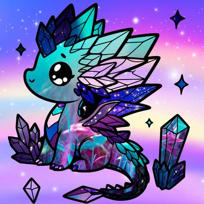 little cute crystal dragon
