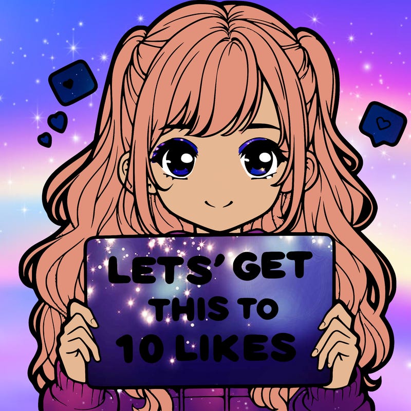 girl holding up sign that says let’s get this to 10 likes realistic