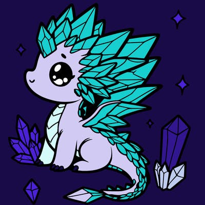 little cute crystal dragon