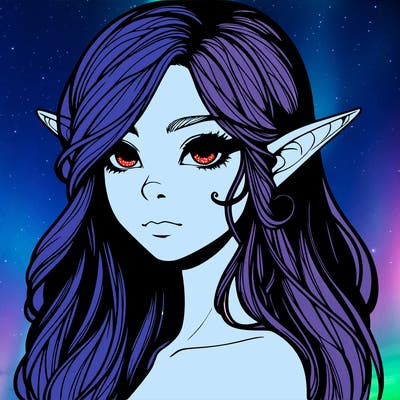 elf girl realistic dark fantasy