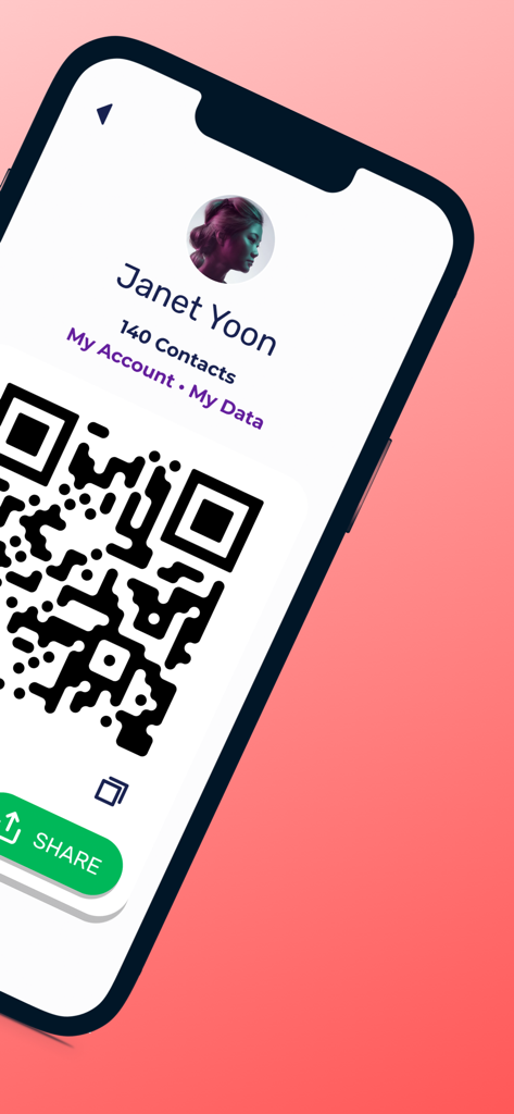 ScoutPass - ScoutPass app user profile screen showing a personal QR code and a share button for digital scouting credentials