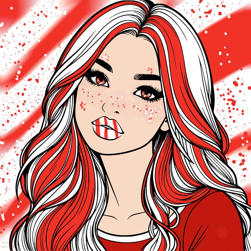 realistic girl with hair on her hair and lips