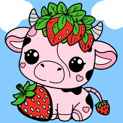 cute strawberry cow