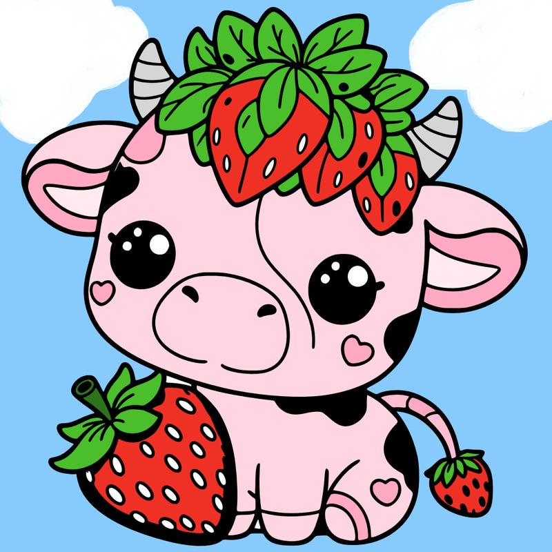 cute strawberry cow