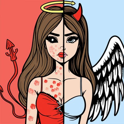 devil vs angel realistic girl