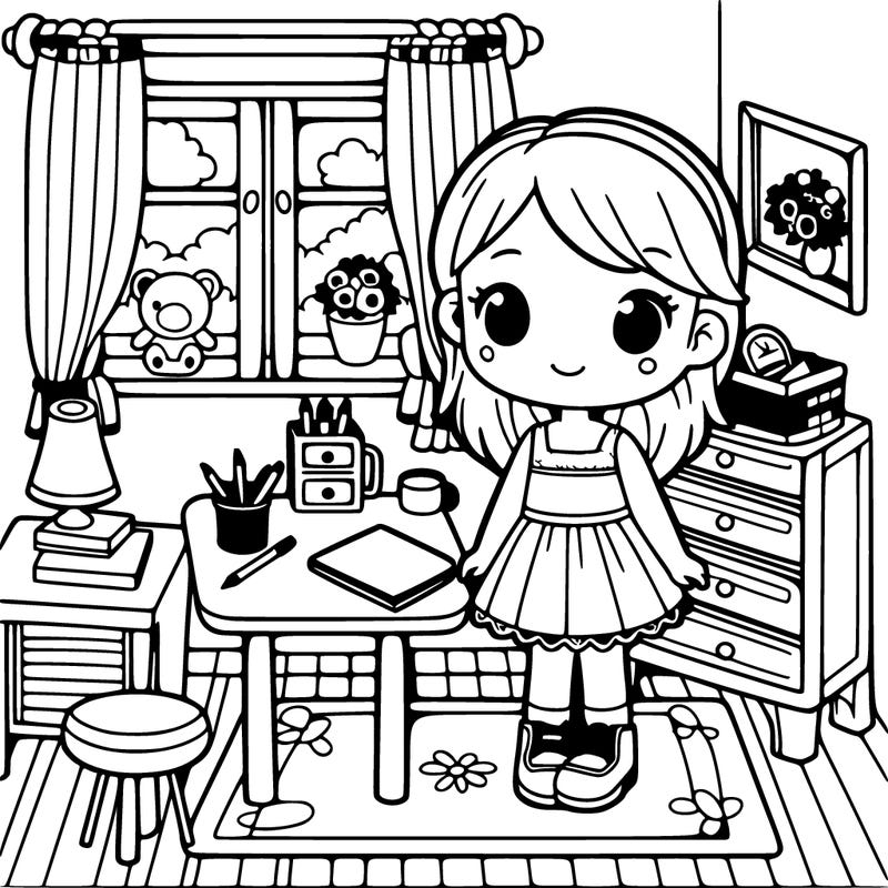 girl in her room