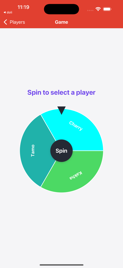 Truth or Dare Play Online - Une roue de rotation numérique utilisée pour sélectionner un joueur dans l'application mobile Vérité ou Conséquence.
