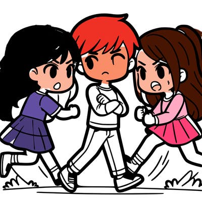 two girls fighting about a boy