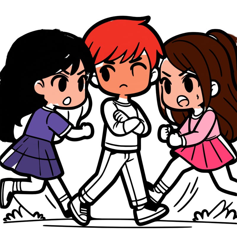 two girls fighting about a boy