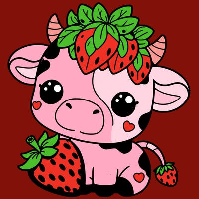 cute strawberry cow