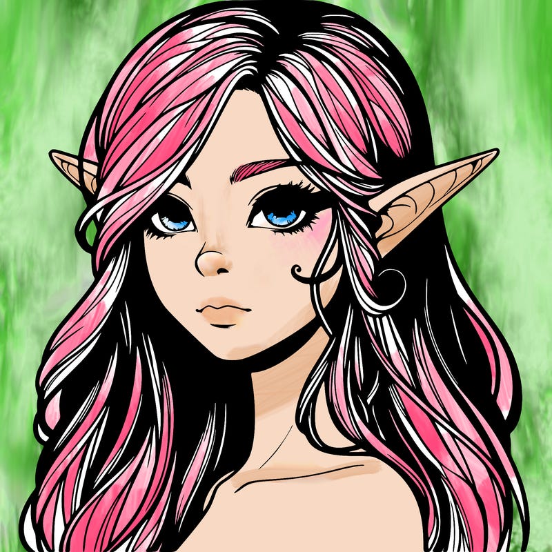 elf girl realistic dark fantasy