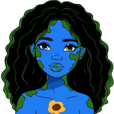 beautiful black girl with vitiligo