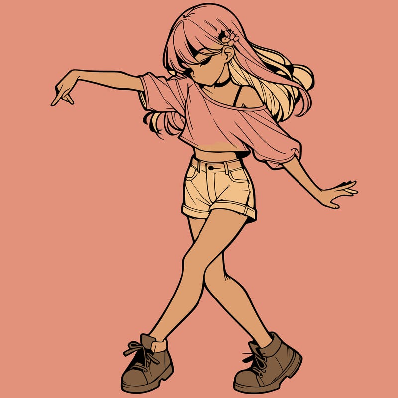 realistic girl danceing