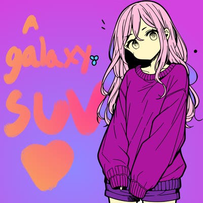 manga teen girl  in a sweater and baggy pants