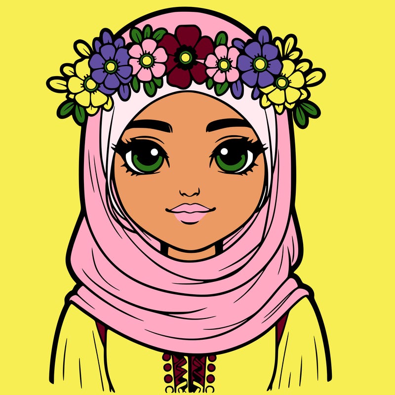 realistic girl with flower crown