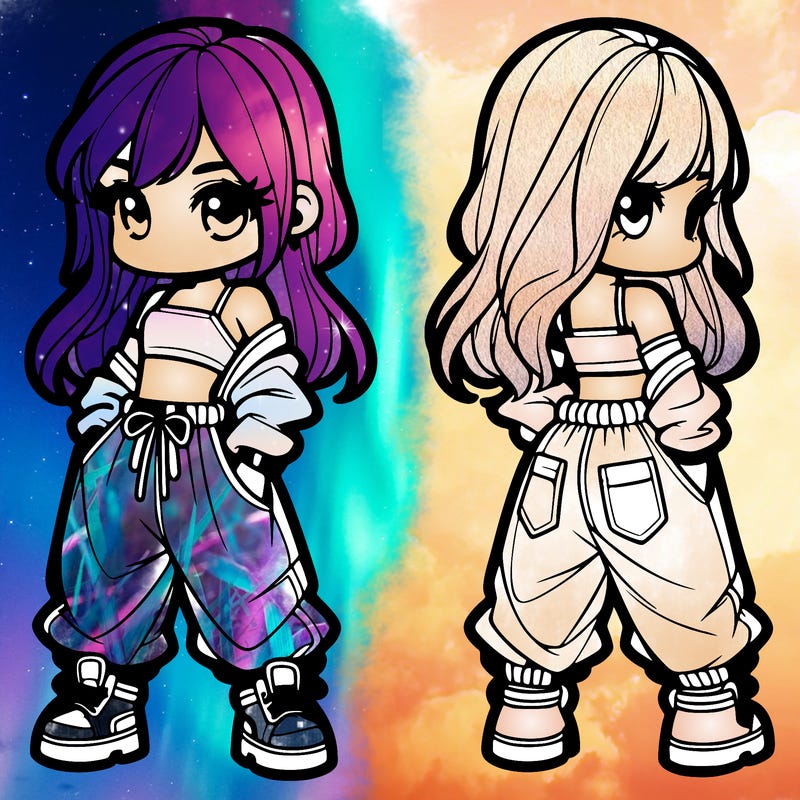 girl in crop top and baggy pants