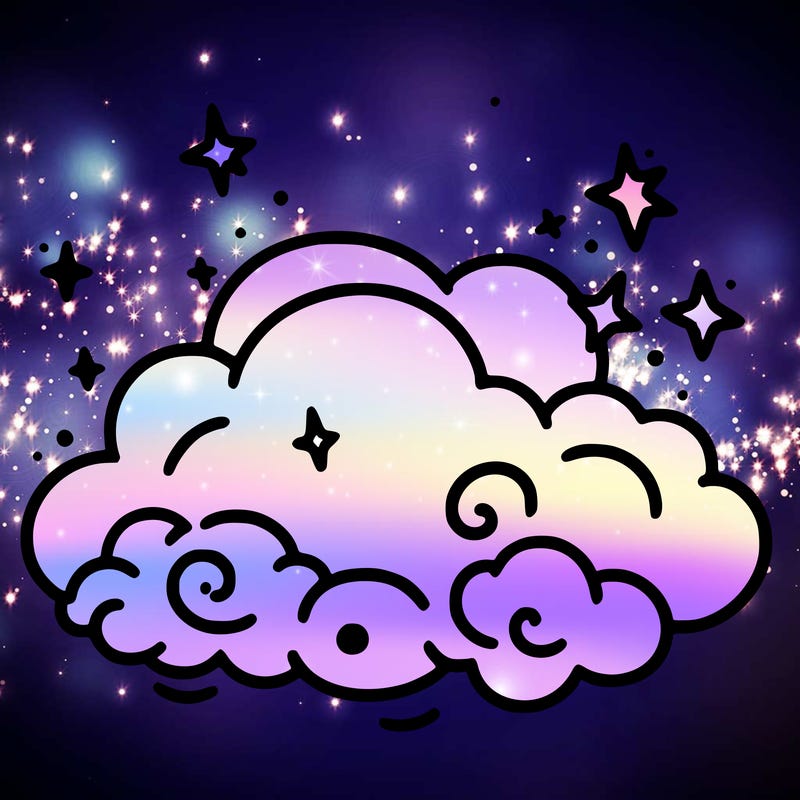 pink starry cloud sky