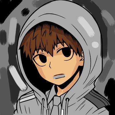 manga character with a hoodie