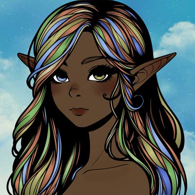 elf girl realistic dark fantasy