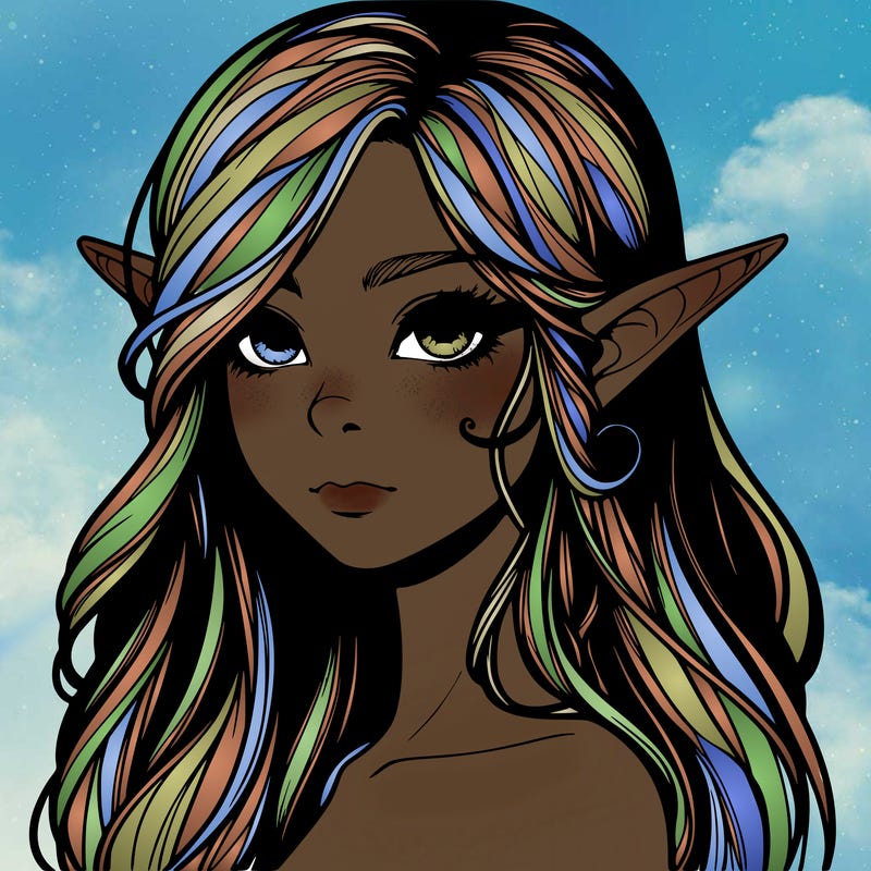 elf girl realistic dark fantasy