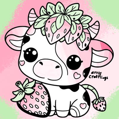 cute strawberry cow