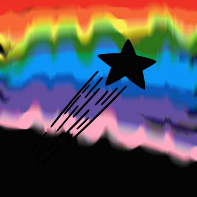 a shooting star in the sky