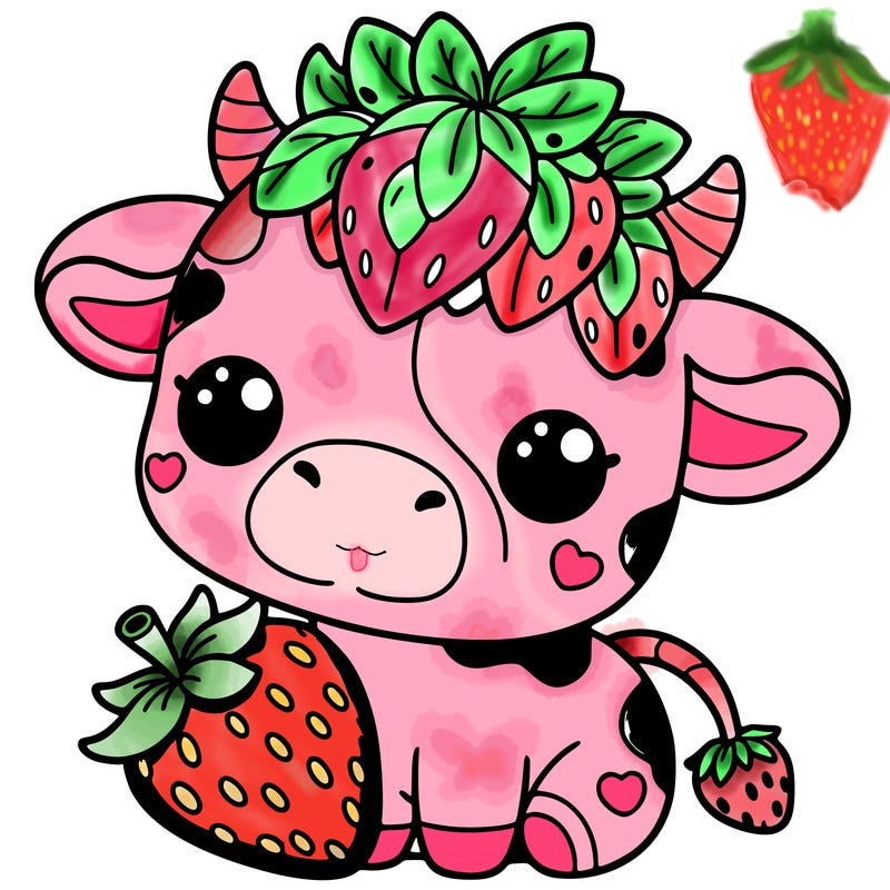cute strawberry cow