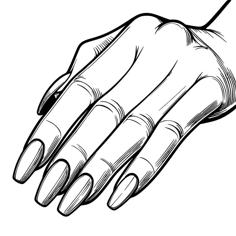 realistic hand blank nails