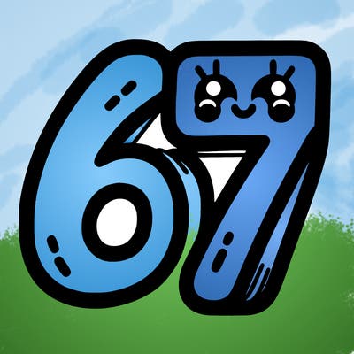 the numbers 67