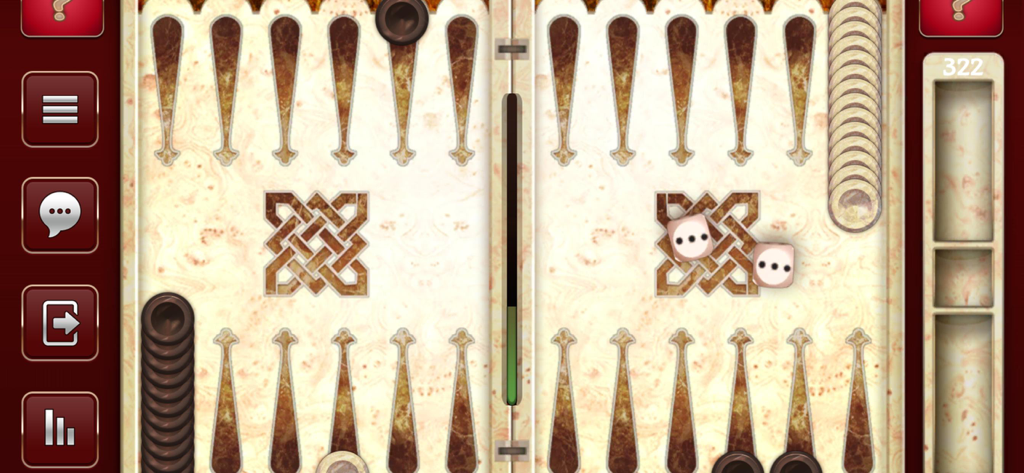 Narde - classic backgammon - Traditional Narde board game interface with checkers and dice