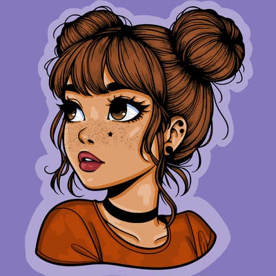 realistic girl with spacebuns