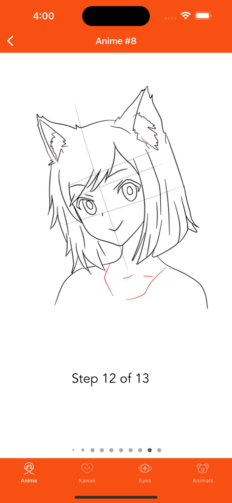 How To Draw Anime ⋆ - Step by step anime drawing tutorial of a character with cat ears