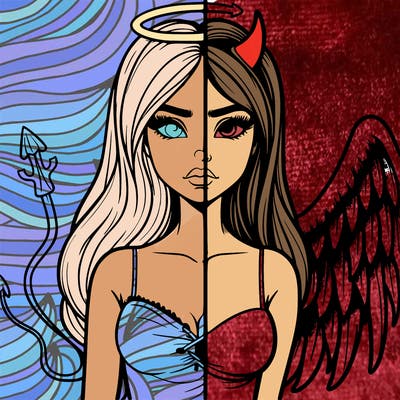 devil vs angel realistic girl