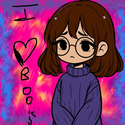 sad girl with glasses in a sweater