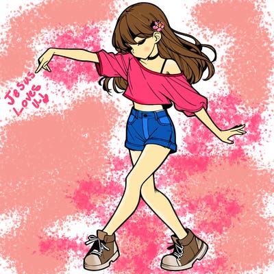realistic girl danceing