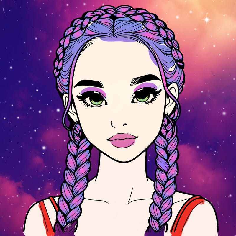 realistic girl with braids