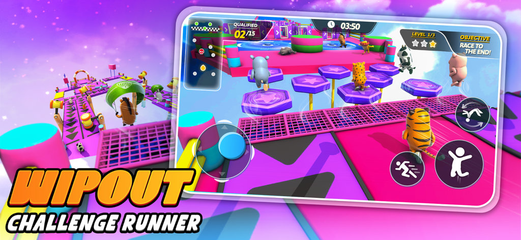 Animal Fall.io - Colorful animal characters racing through a 3D obstacle course with hexagonal platforms in Animal Fall io.