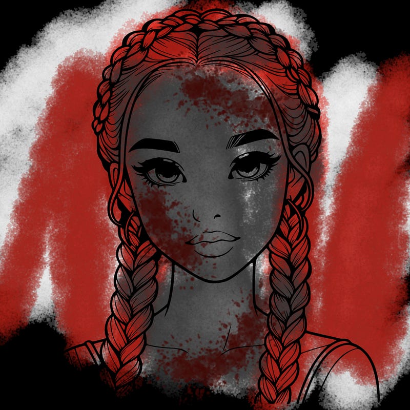 realistic girl with braids