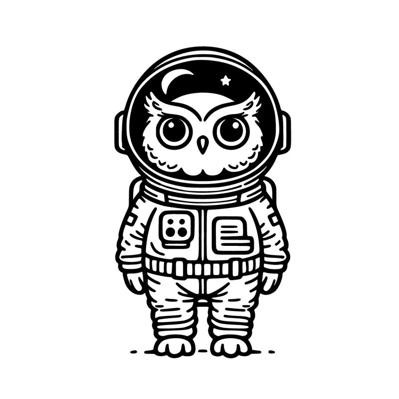 owl in an astronaut suit