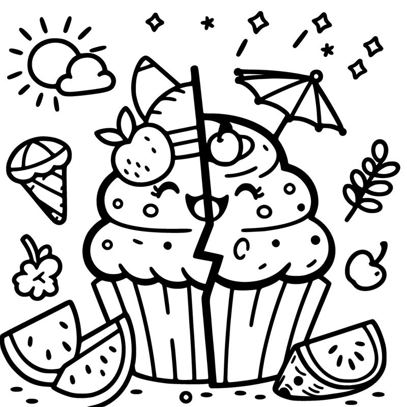 summer cupcake split