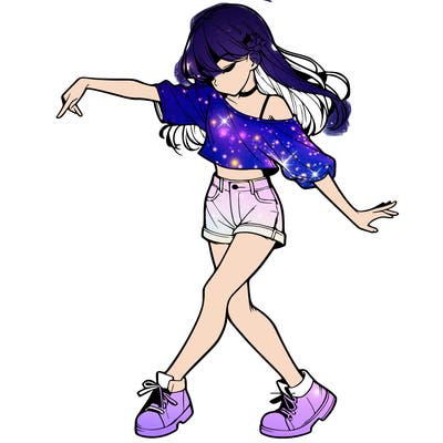 realistic girl danceing