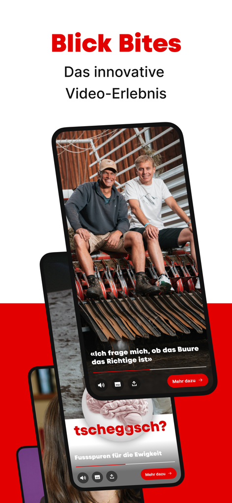 Recurso de notícias em vídeo de formato curto vertical Blick Bites num telemóvel