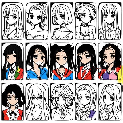 girls that look diffrent anime